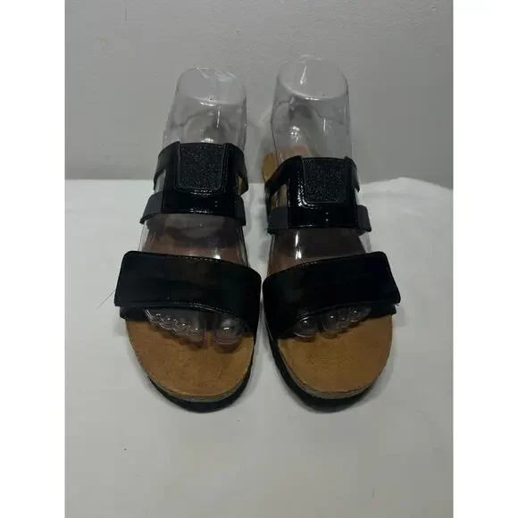 Naot Sandals Nancy Wedge Black Patent Leather Vacation Comfy Casual Travel 39/8 - Picture 5 of 6